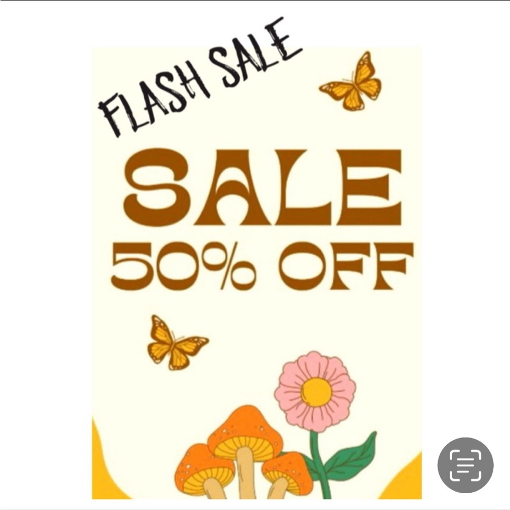 Flash Sale 50% off on everything!!!
